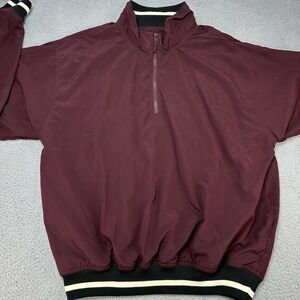 Vintage Monterey Club Jacket Mens Extra Large Magenta Pull Over Wind Quarter Zip